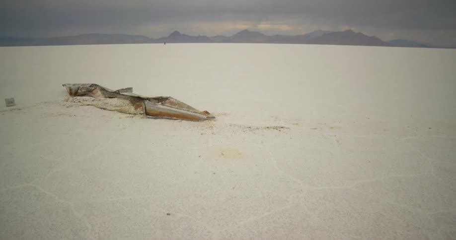 A wide shot of a desert
