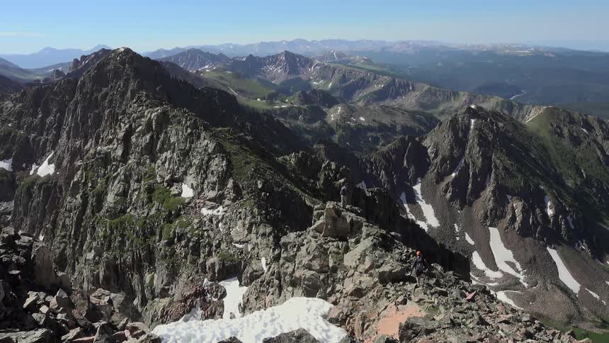 Aerial view of a mountain range