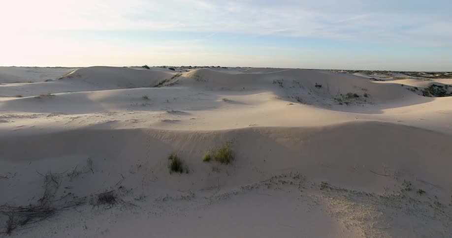 Aerial view moving over a desert