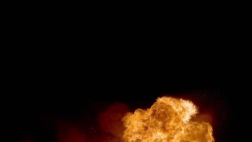 Flames rising in to the night sky