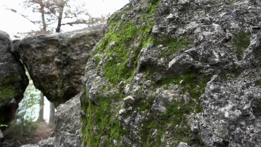 Rocks have a small opening in the middle