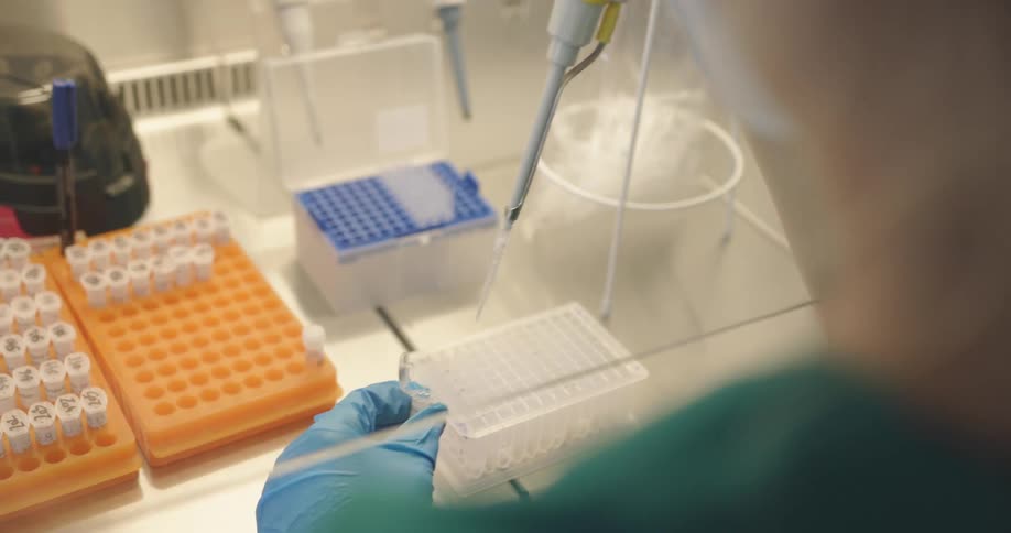 Technician performs tests in laboratory