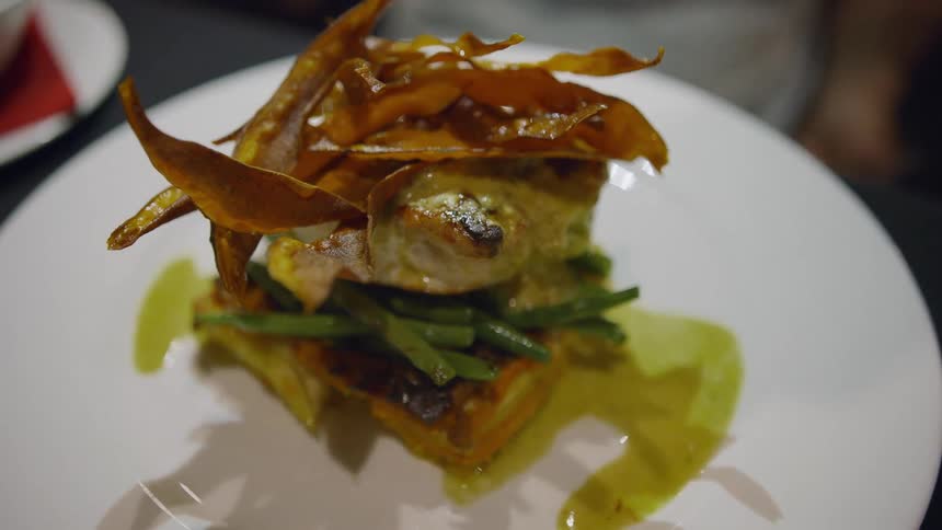 A fine dining dish is displayed