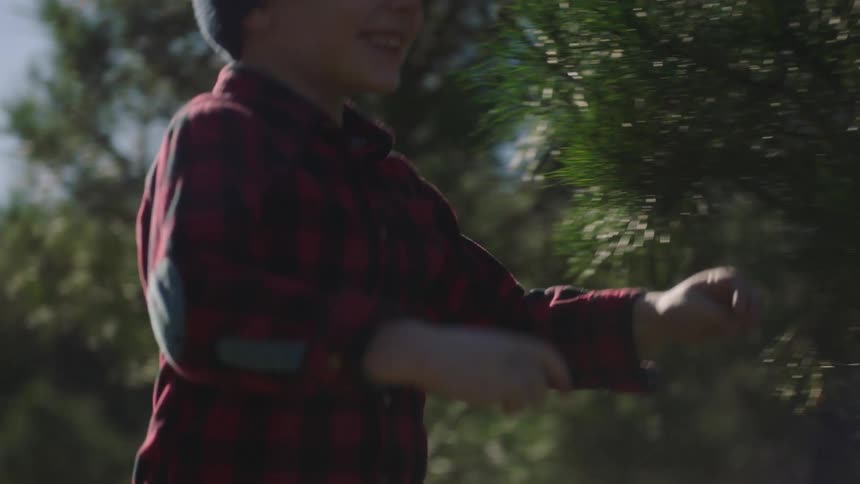 A child running outside