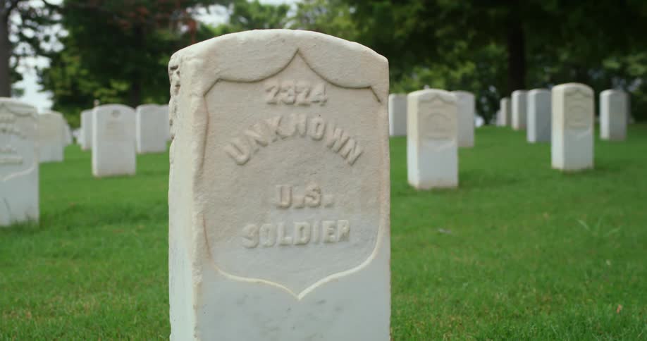 Graves in graveyard