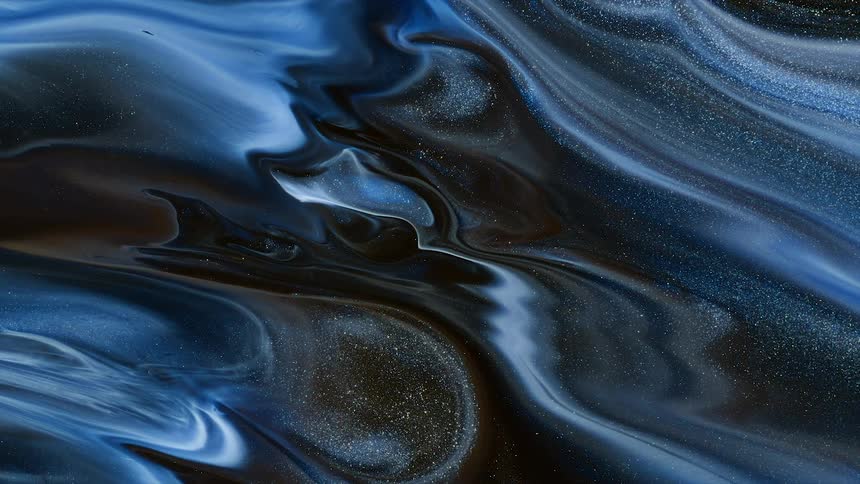 Expansion of fluid materials leads to beautiful abstract alive painting like skies and galaxies