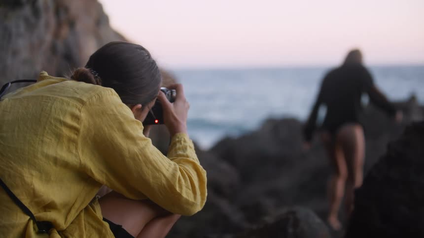 Woman taking pictures