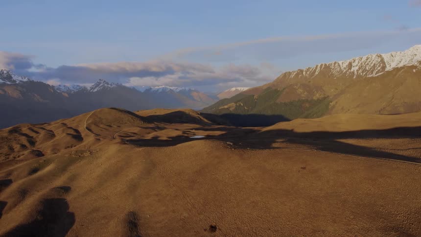 Wide shot of a hillside