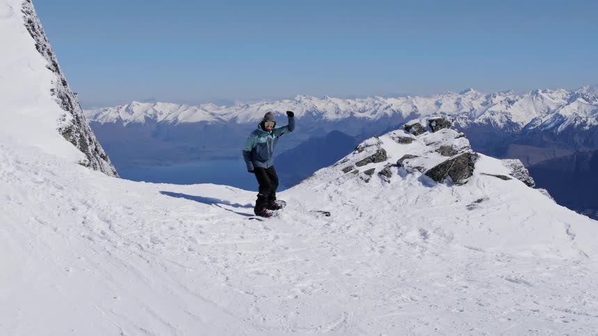 Person snowboarding