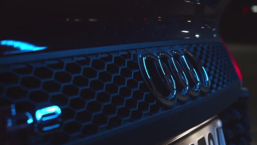 Car logo at night