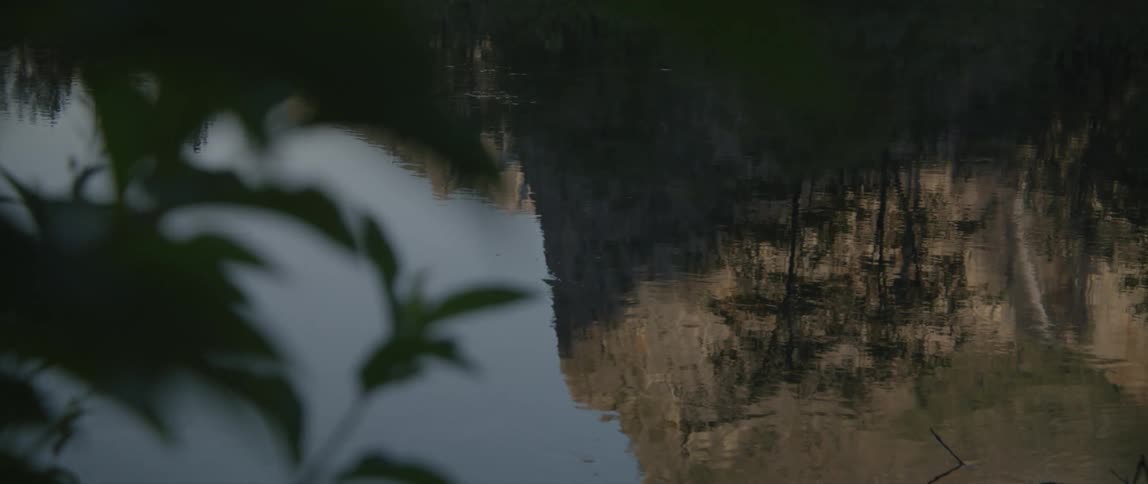 Reflection of a mountain in a lake