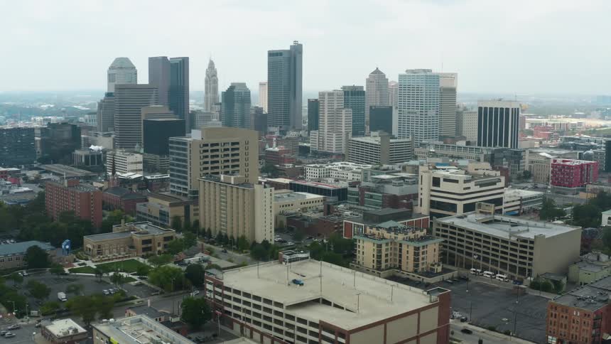 Aerial shot of a city