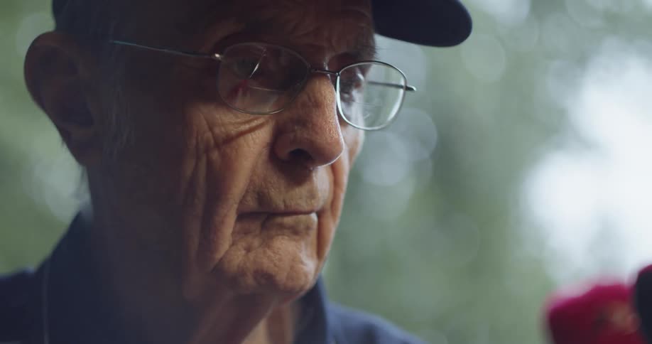 Elderly man looking