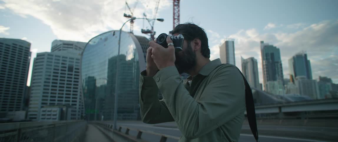 A man taking photos with a camera