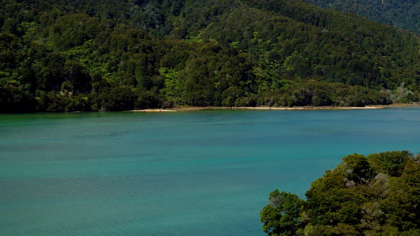 The blue water is near the islands
