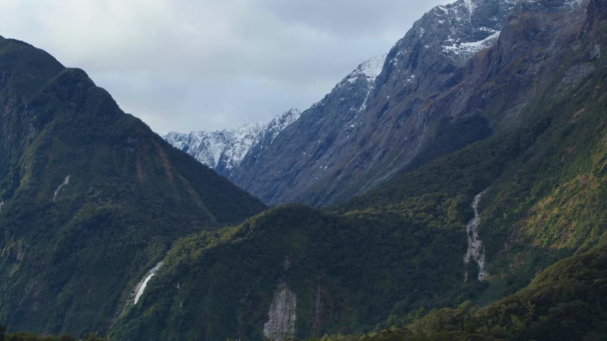 A light haze covers the mountains