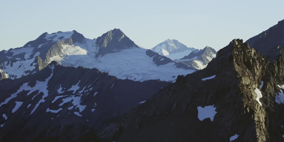Snow covered mountain tops