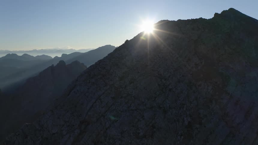 An aerial view of a mountain rage