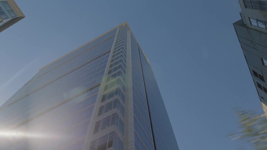 Skyscrapers with reflective windows in a metropolis during the day