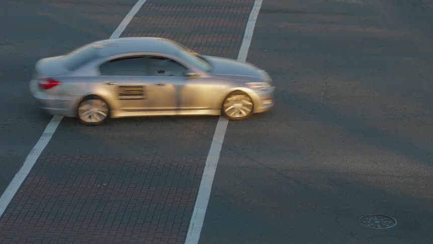 Traffic moves through an intersection