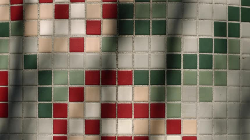 The shadow moves on the tiles