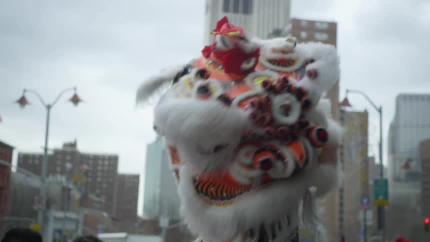 Chinese dragon dancing
