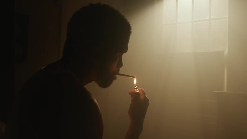 Person smoking inside