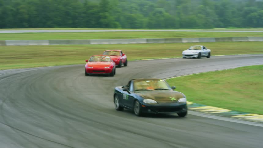 Aerial view of a racetrack