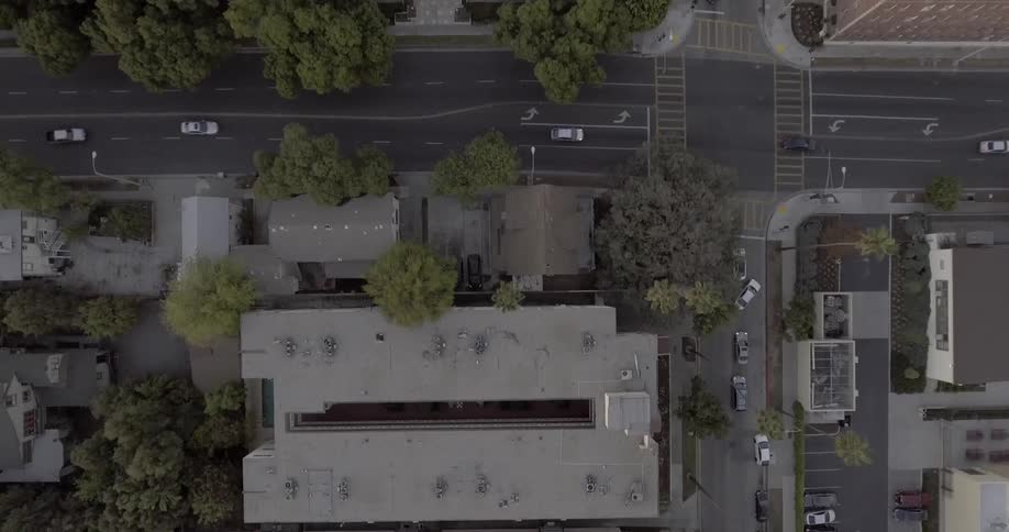 Aerial view of building rooftops