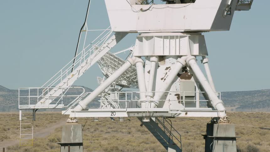 Panning shot of large satellites