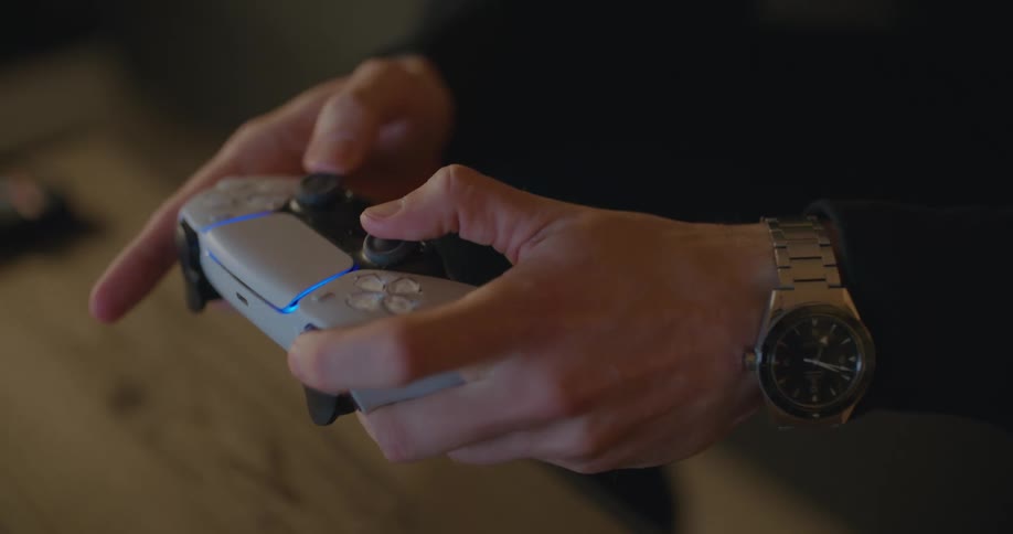 A person is using a video game controller