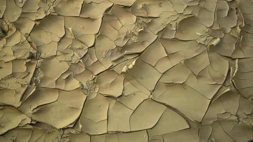 Aerial view of cracked earth