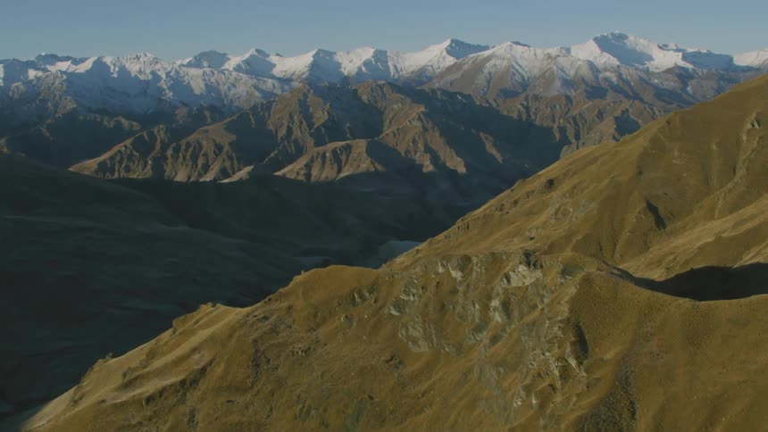 A vast mountain range on a clear day