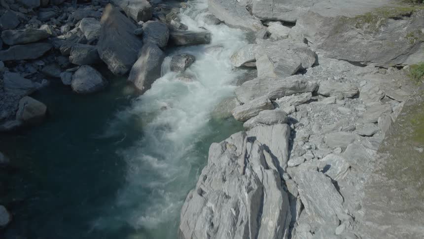 River flowing over rocks in a river bed