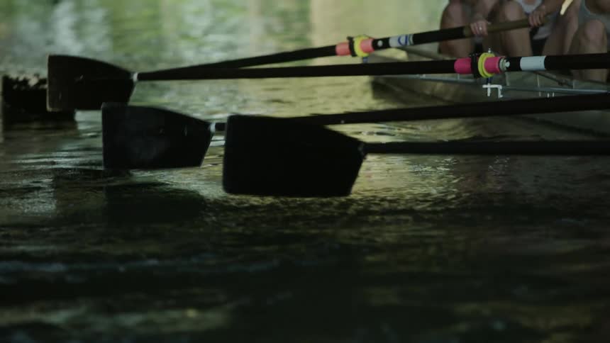 A row team is out on the water