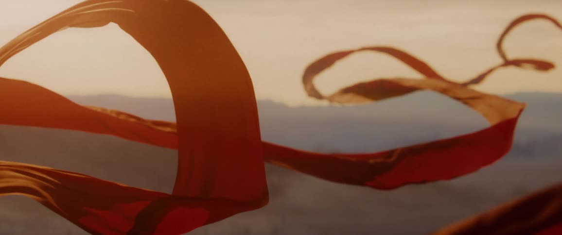 A view of some fabric blowing in the wind