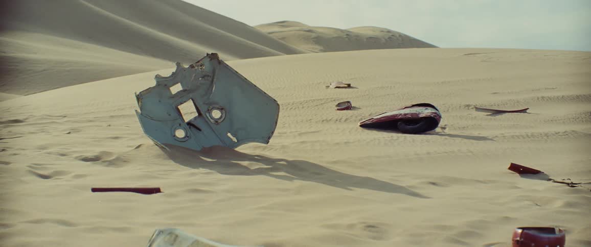 A view of debris out on in a sand dune