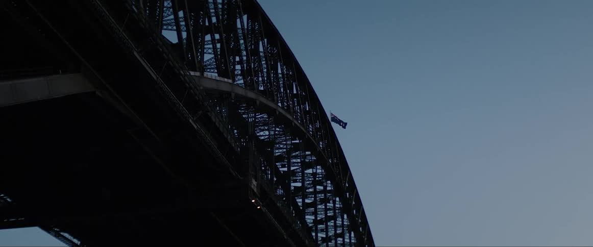 Bridge with a flag on it