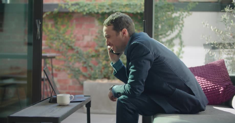 A man talking on a smartphone