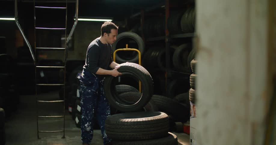 Person taking a tire