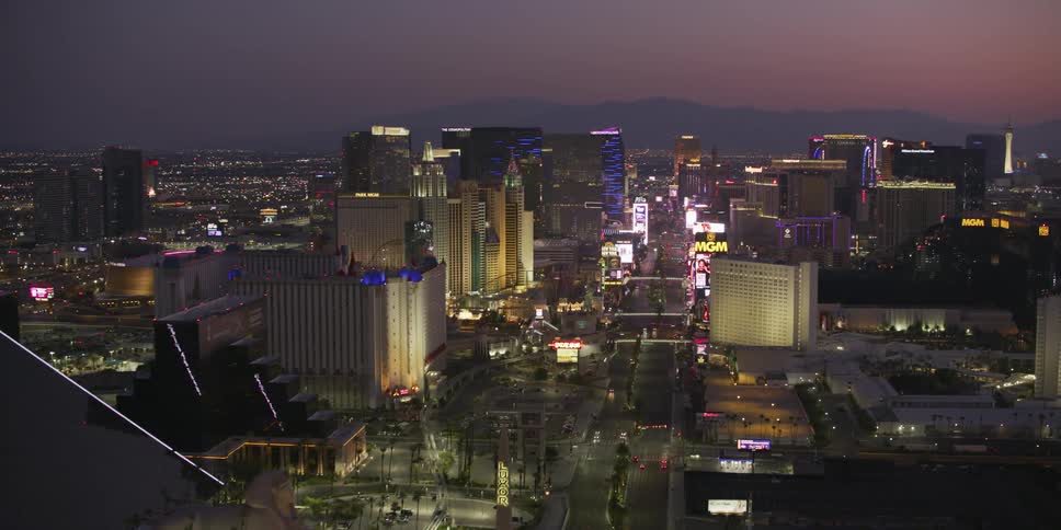 Aerial shot of the strip in las vegas