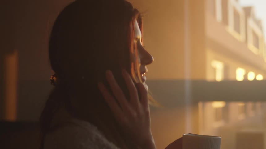 Woman talking on phone