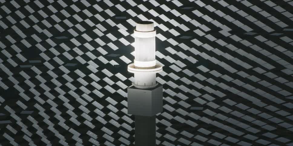 A view of a solar mirror power plant