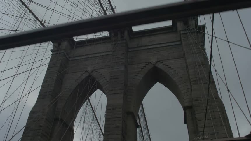 Driving under a stone bridge