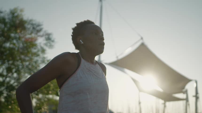 A woman standing outside