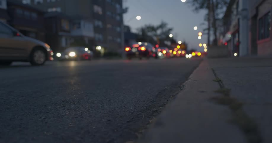 A close up of a road in a city