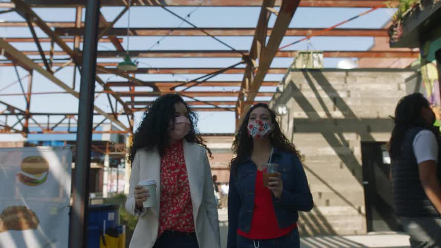 Two ladies walking