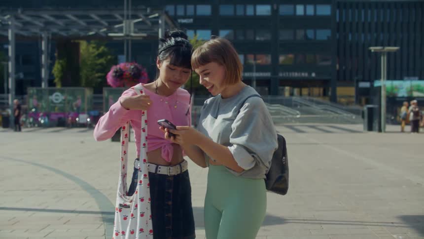 Females hugging
