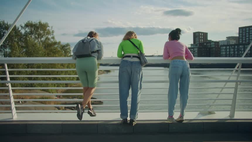 Girls looking at water