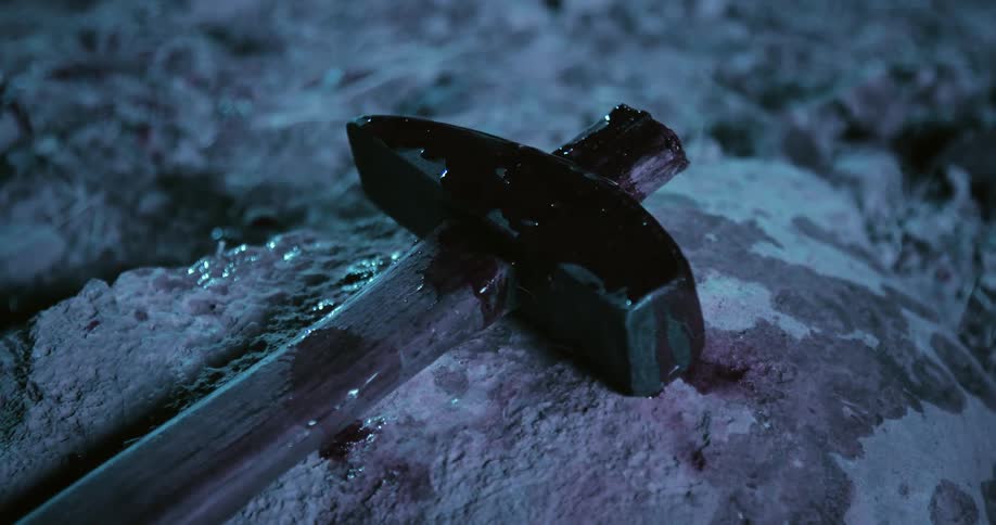 Water is falling on the hammer outside